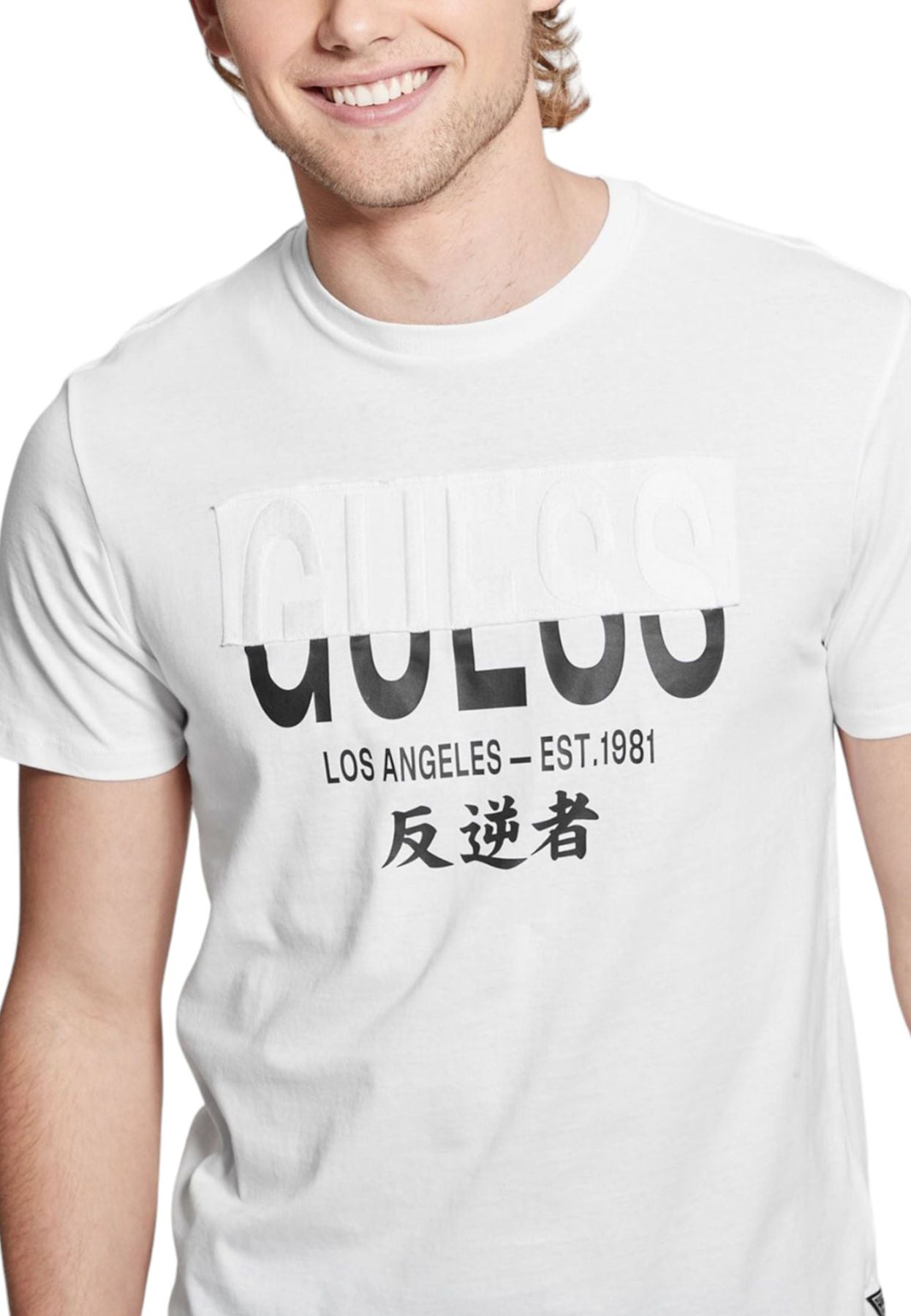 T-Shirt Manica Corta Uomo Guess  Basic Ges Split Applique M4RI69K9RM1