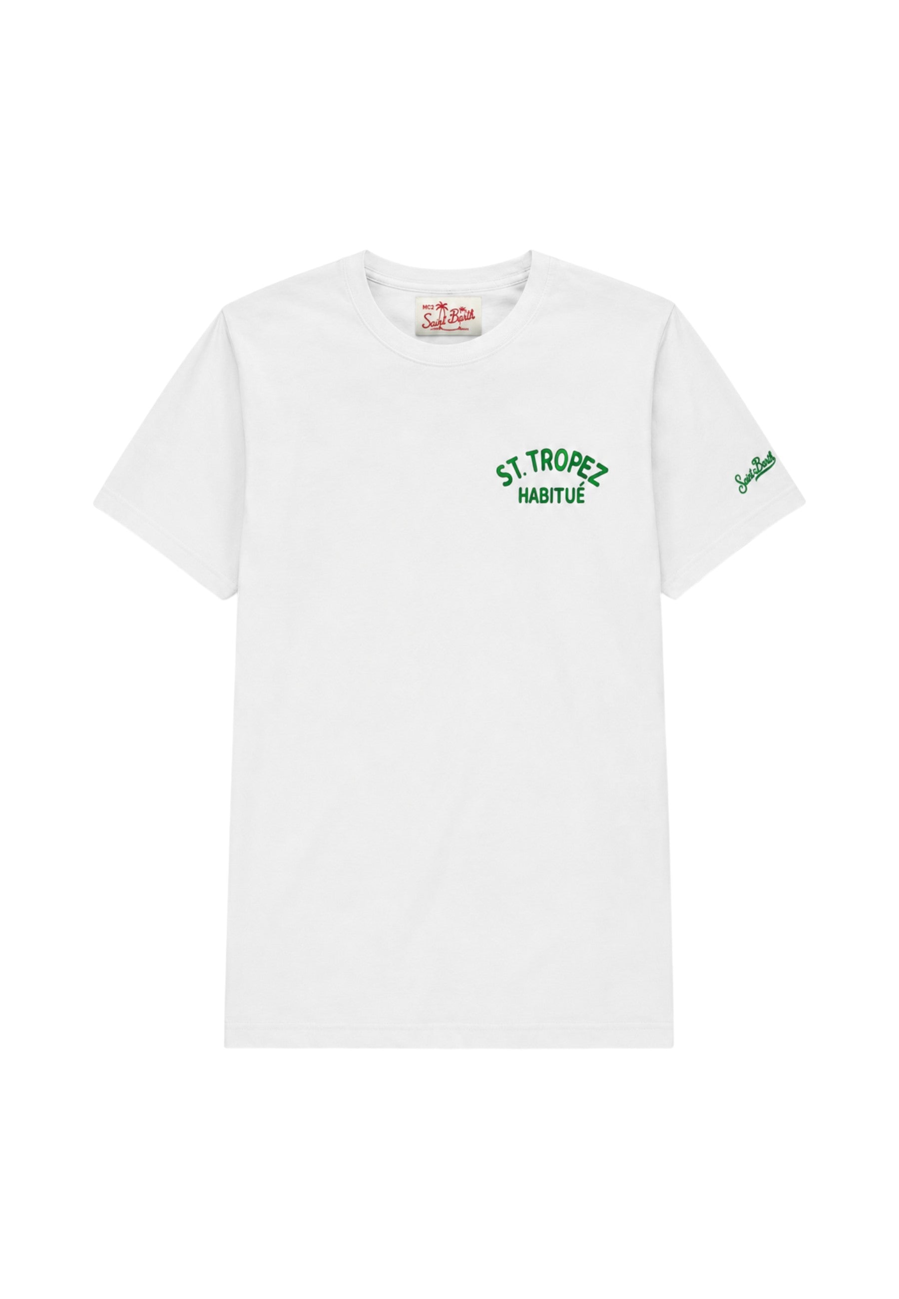 T-Shirt Manica Corta Uomo Mc2 Saint Barth Stampa/Ricamo Fronte E Retro Scrooge St Tropez Portland PRL0002