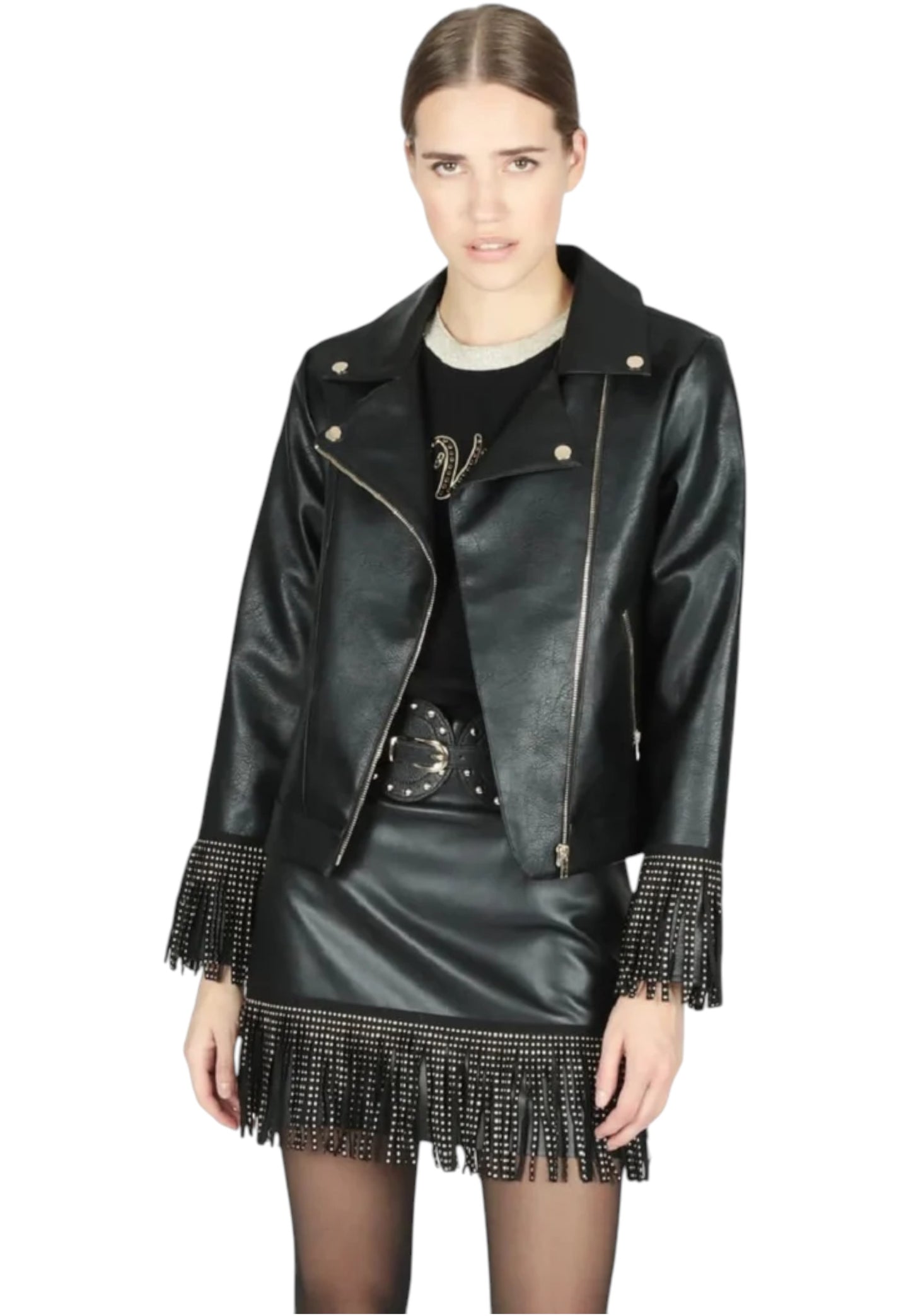 Giacca In Pelle Sintetica Donna Le Volière   WW22C109