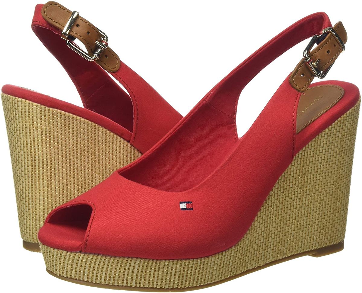 Sandali Con Zeppa Donna Tommy Hilfiger Alta Iconic Elena Sling Back Wedge FW0FW04789