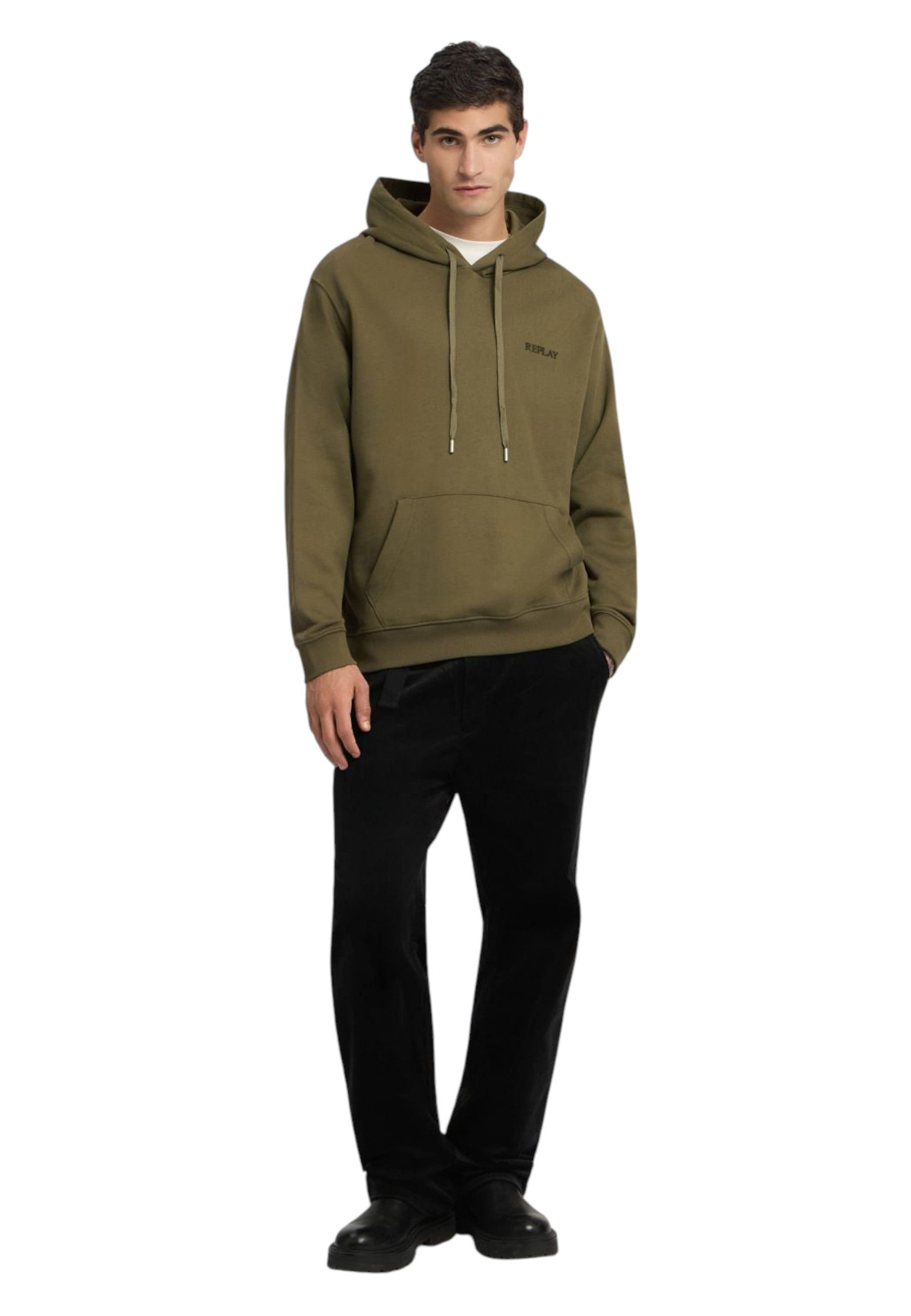 Felpa Con Cappuccio Uomo Replay Con Lettering Embroidery  M3189 .000.23802