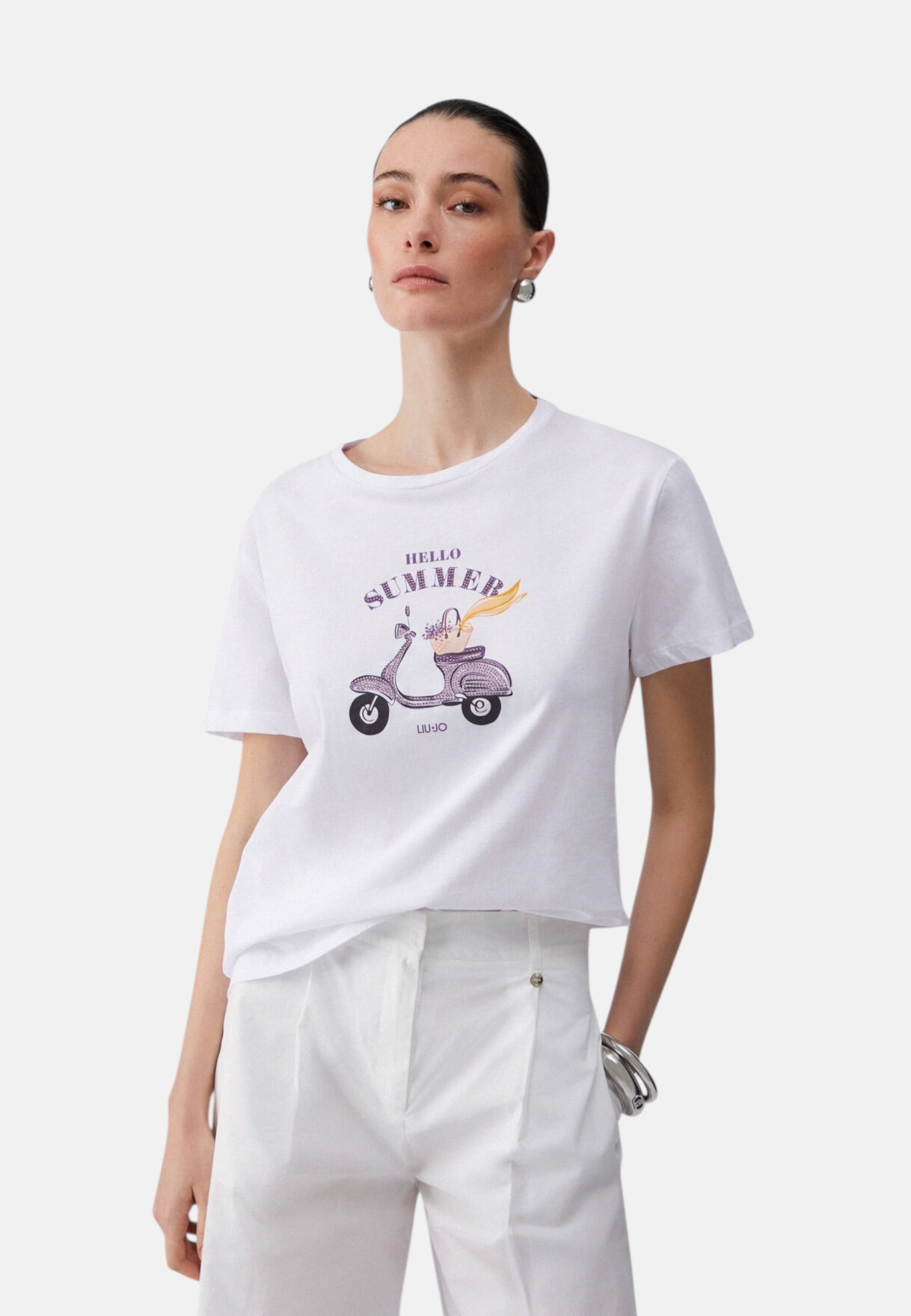 T-Shirt Manica Corta Donna Liu Jo Hello Summer Eco Line WA6502JS923