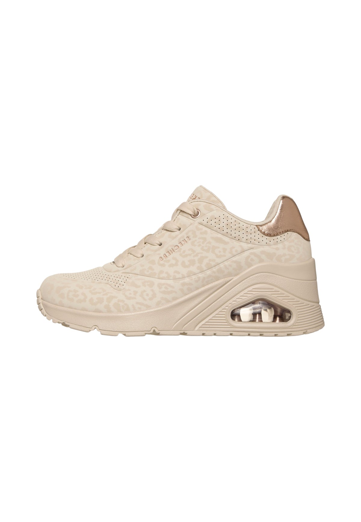 Sneakers Basse Donna Skechers Air-Cooled Memory Foam, Skech-Air, Stampa leopardata Uno Wedge - Safari Daze 177521