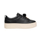 Sneakers Basse Donna Nero Giardini Tomaia in pelle, chiusura con lacci, pompon decorativo, suola platform oversize, Made in Italy  I617440D