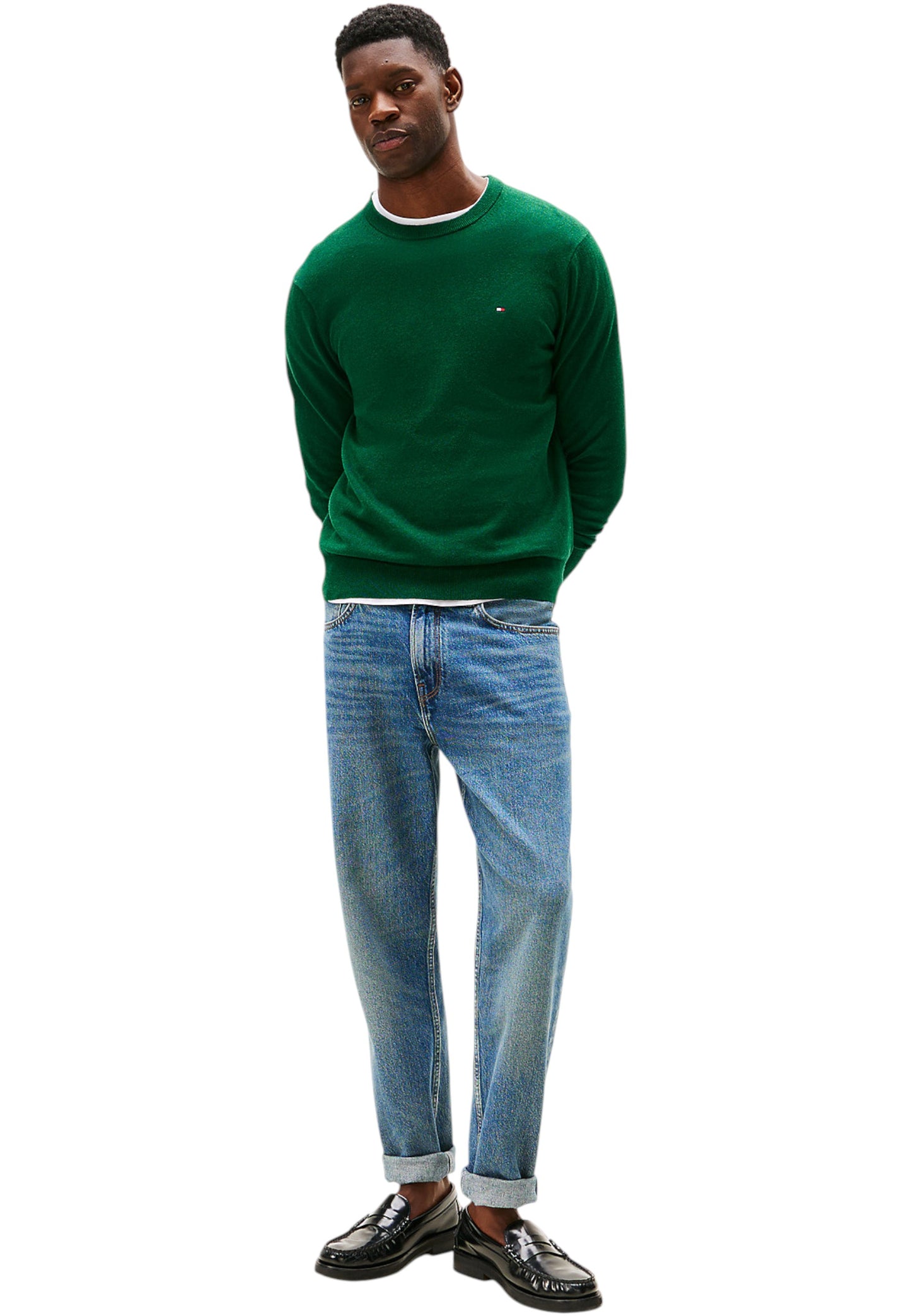 Maglione A Girocollo Uomo Tommy Hilfiger Organic Cotton Cashmere Pima MW0MW28046