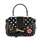 Borsa A Mano Donna Braccialini A Bauletto, Singolo con tracolla removibile e regolabile, Chiusura con clip, Due tasche interne, una con zip e una aperta, Borchie, patch e dettagli in cristallo, Dimensioni: 21 x 6.5 x 15 Cm Rock B19270YY