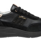 Sneakers Basse Donna Nero Giardini Tomaia in pelle e tessuto, chiusura con lacci, pannelli sovrapposti, fondo rialzato, suola in gomma, Made in Italy  I617330D
