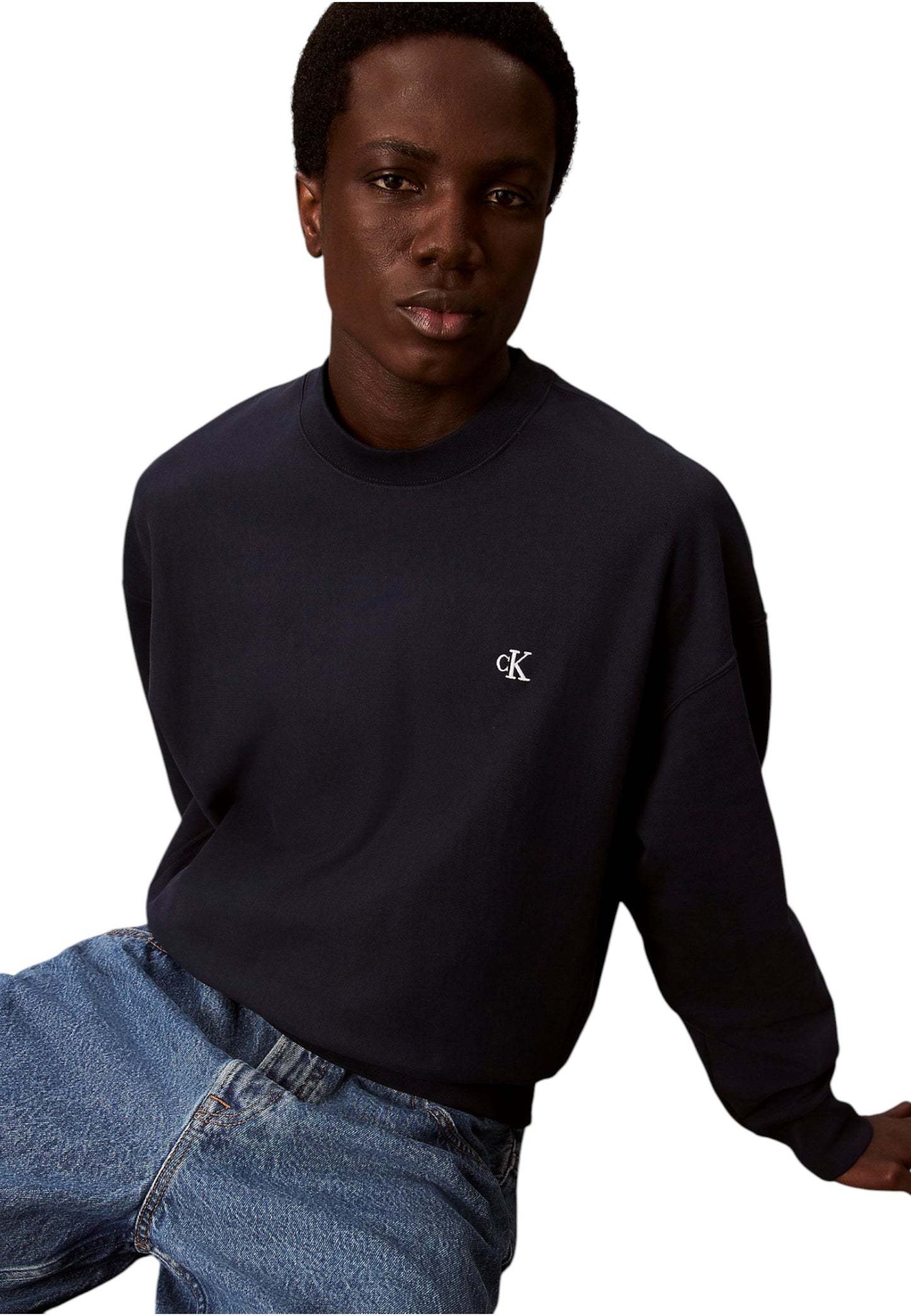 Felpa A Girocollo Uomo Calvin klein Jeans  Premium Terry Monogram LV04RC277G