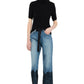 Jeans Straight Fit Donna Liu Jo Vita Regular Dettagli In Pizzo Belt UF5212D0280
