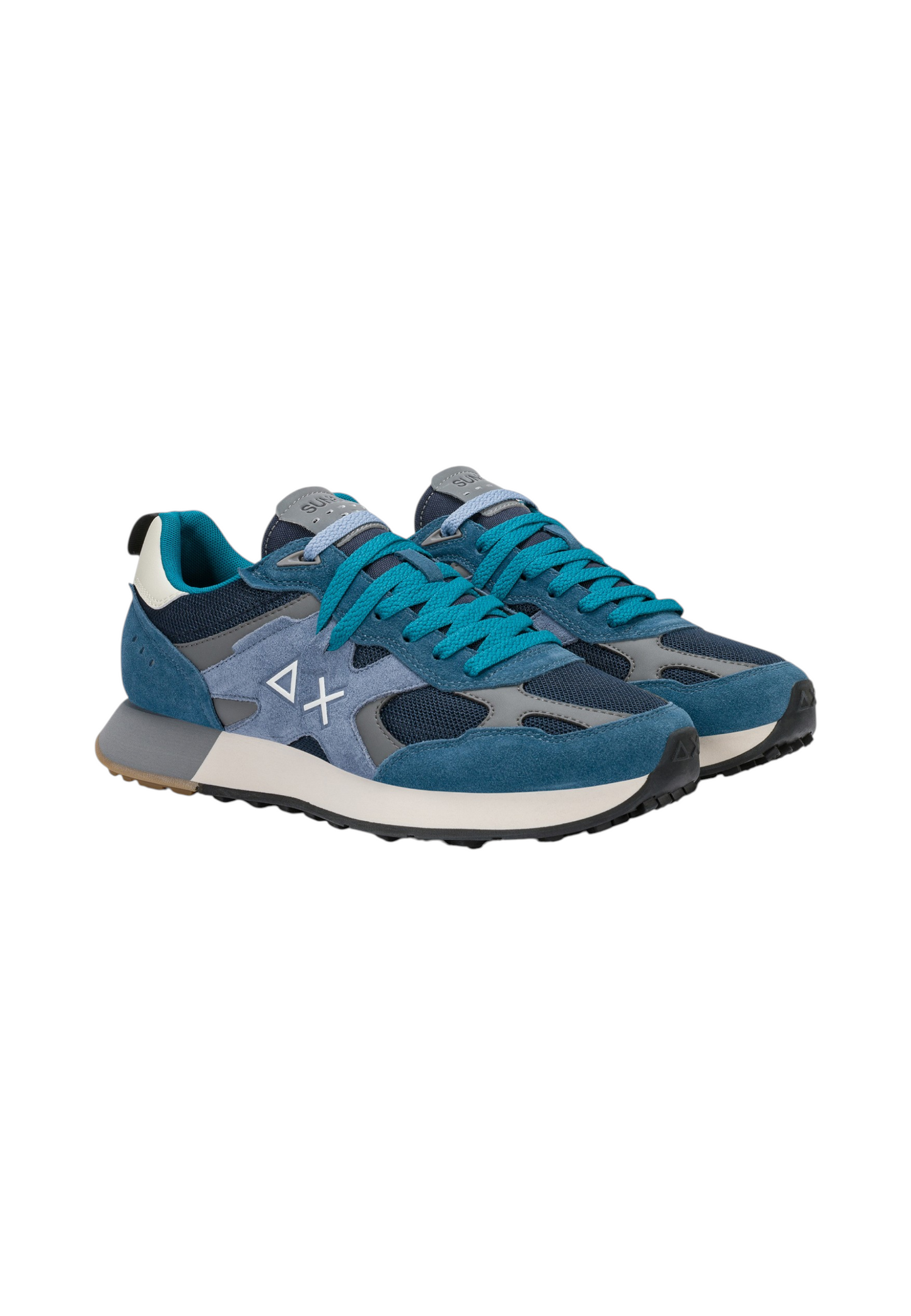 Sneakers Basse Uomo Sun68 Stile Running, Nylon E Suede, Maxi Logo, Outdoor Jaki Outdoor Z46124