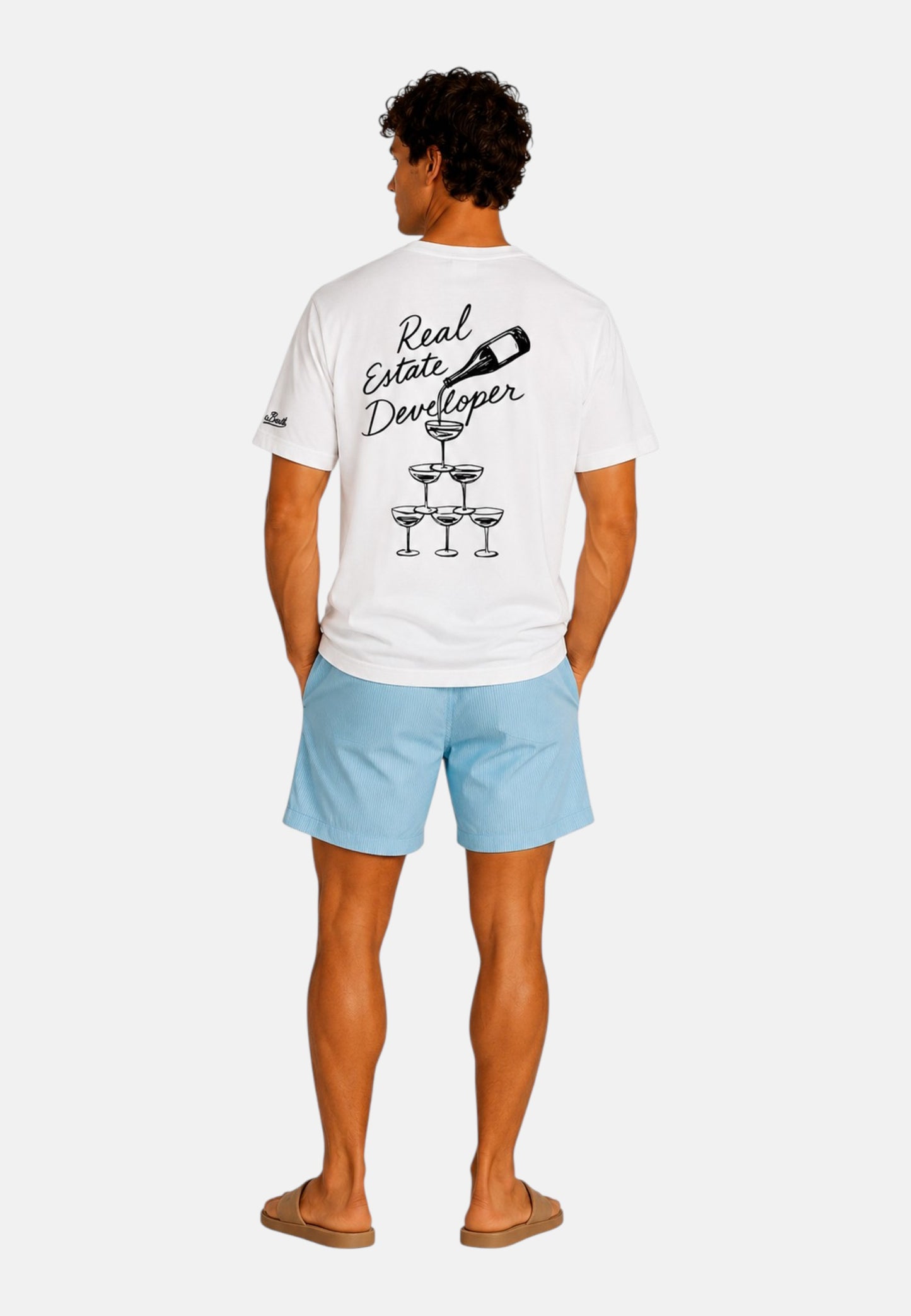 T-Shirt Manica Corta Uomo Mc2 Saint Barth Stampa/Ricamo Fronte E Retro Estate Developer Portland PRL0002