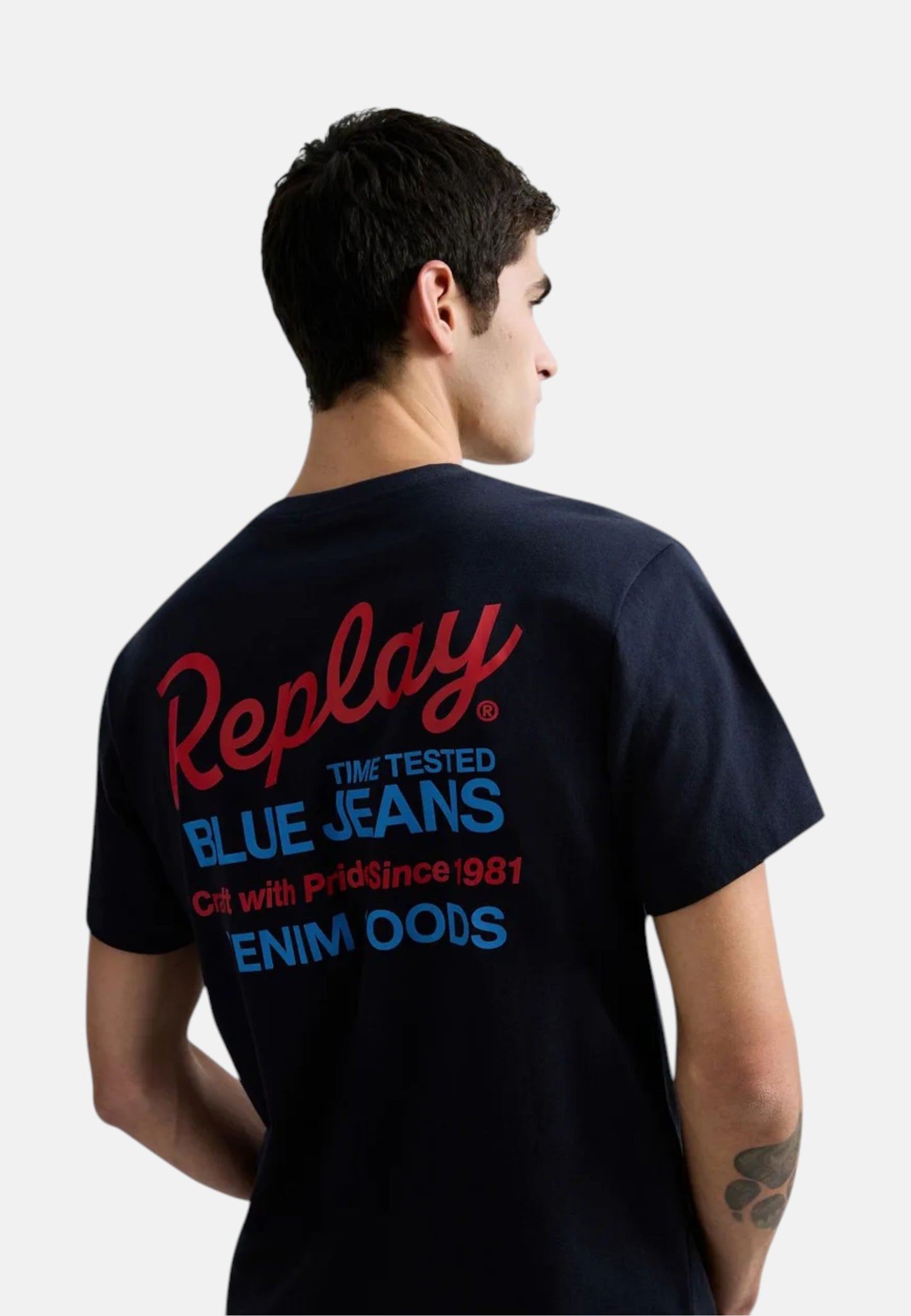 T-Shirt Manica Corta Uomo Replay Con Stampa Logata Fronte E Retro  M3349 .000.2660