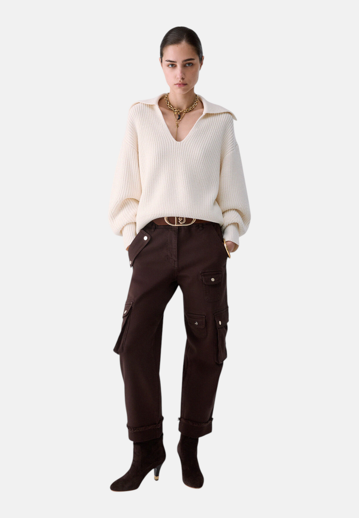 Maglione Scollo A V Donna Liu Jo Con Collo A Camicia  CF6102MA22S