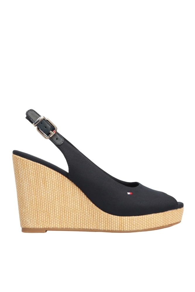 Sandali Con Zeppa Donna Tommy Hilfiger Alta Iconic Elena Sling Back Wedge FW0FW04789