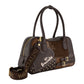 Borsa A Mano Donna Braccialini A Bauletto, Doppio con tracolla removibile e regolabile, Chiusura con zip, Una tasca interna portacellulare, Patchwork con maxi cuore e micro borchie, Dimensioni: 35 x 12.5 x 19 Cm Amy Patchwork B19204YY