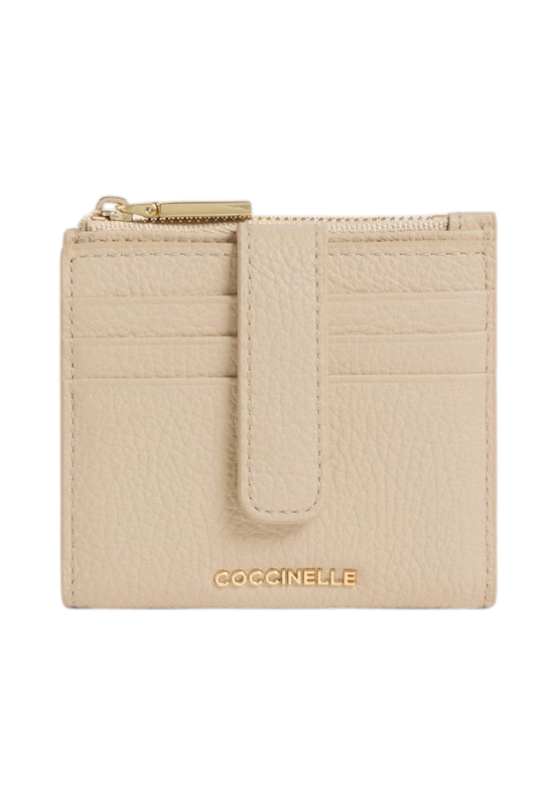 Portacarte Con Zip Donna Coccinelle In Pelle Martellata Metallic Soft Medium E2MW511F701