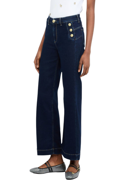 Jeans Flare Fit Donna Liu Jo Bottom Up Vita Alta Button UF5090D0264