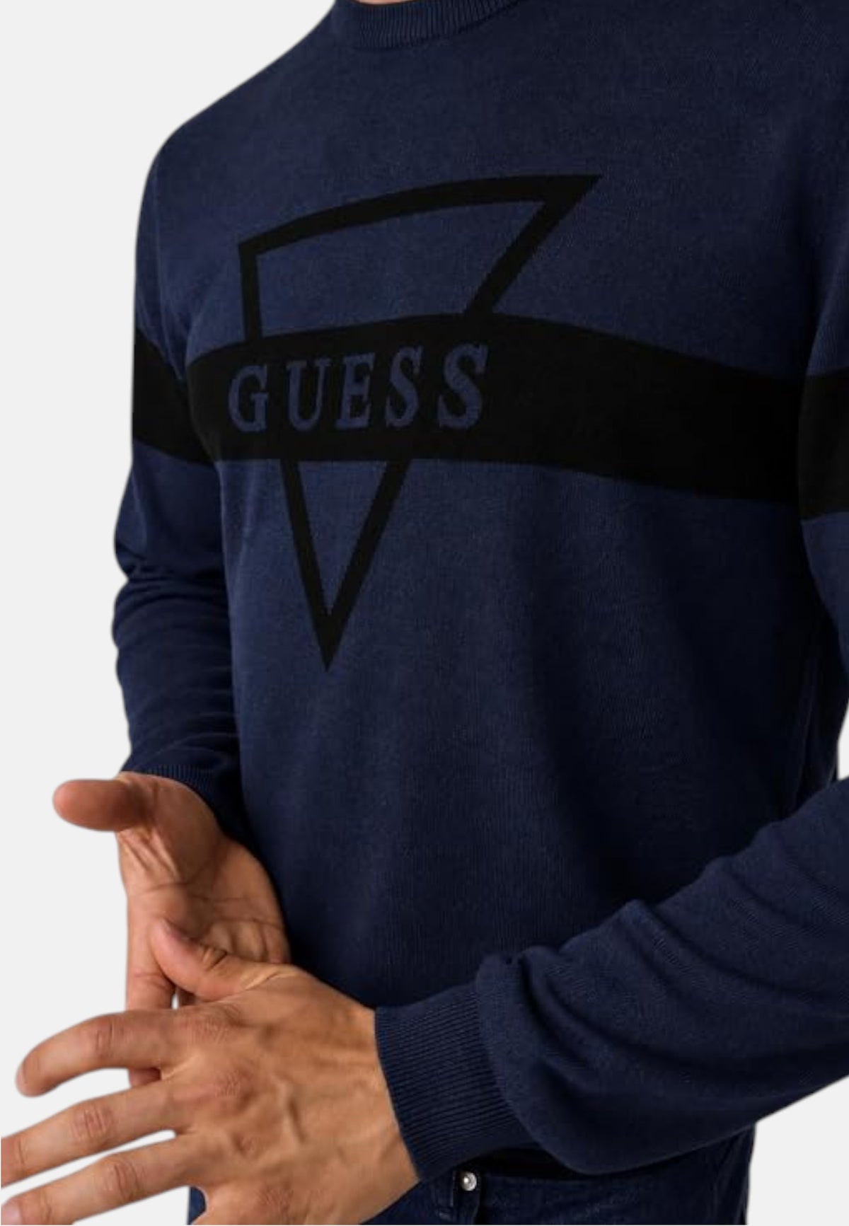 Maglione A Girocollo Uomo Guess Jacquard, Logo Mark M6YR09Z0914