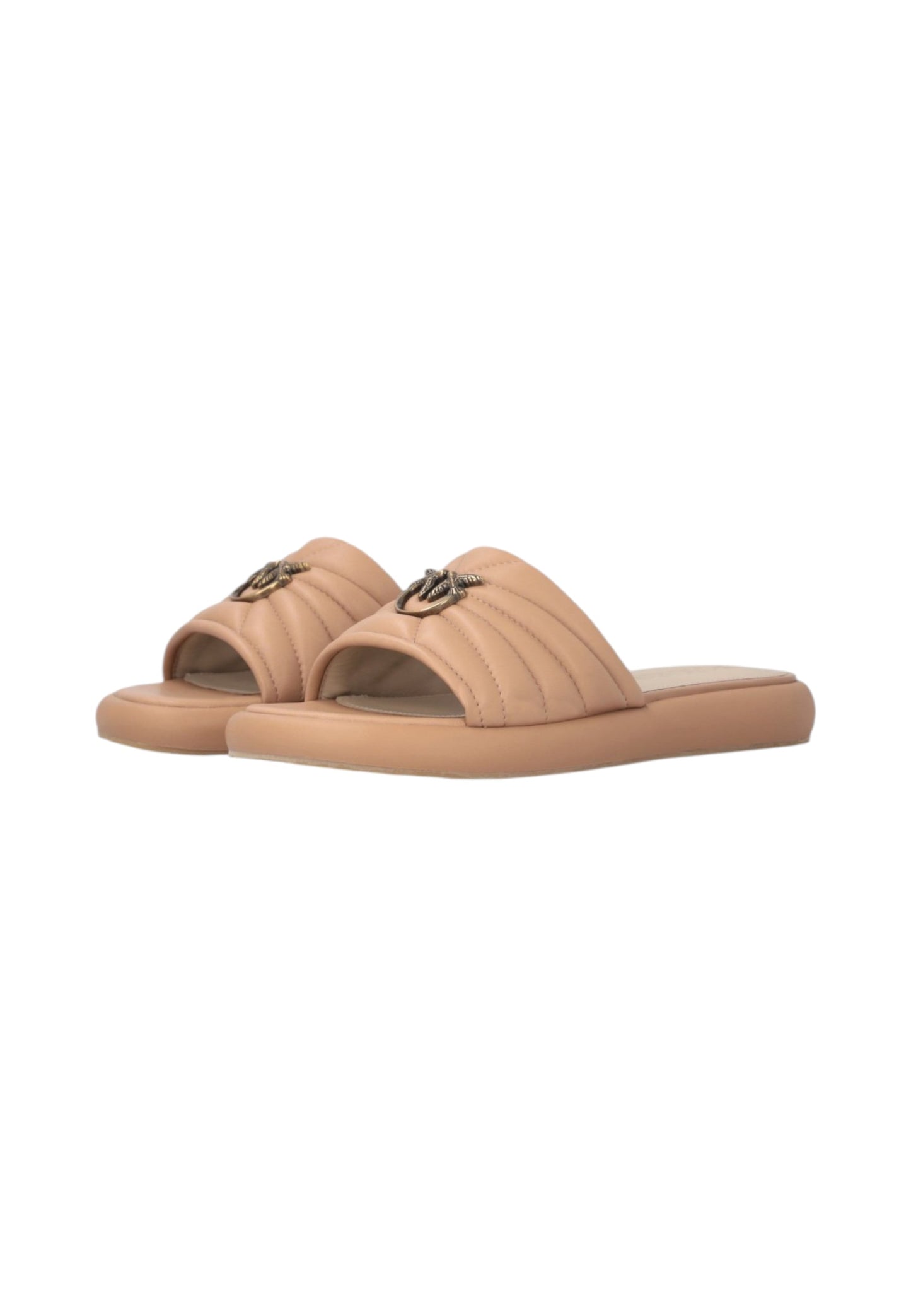 Ciabatte  Donna Pinko In Nappa Trapuntata Con Logo Love Birds Fiona 03 SD0525P003