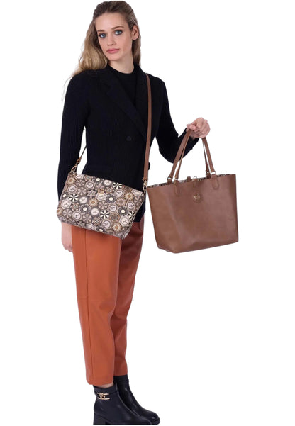 Borsa A Spalla Donna Gattinoni Medium Shopping Teodosia Reversibile BINTD8156WZT