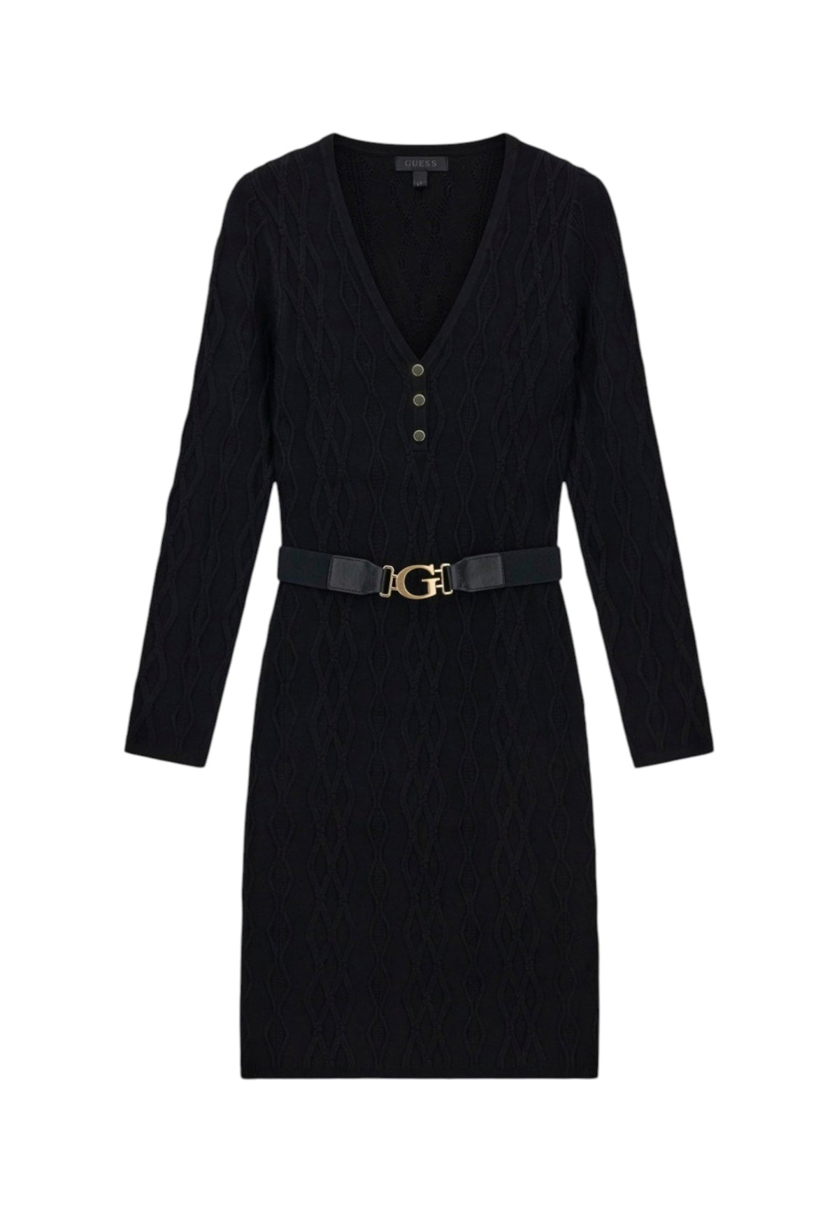 Vestito Midi Donna Guess Manica lunga, Lavorazione a trecce, Aderente Yuki W6BK62Z1567