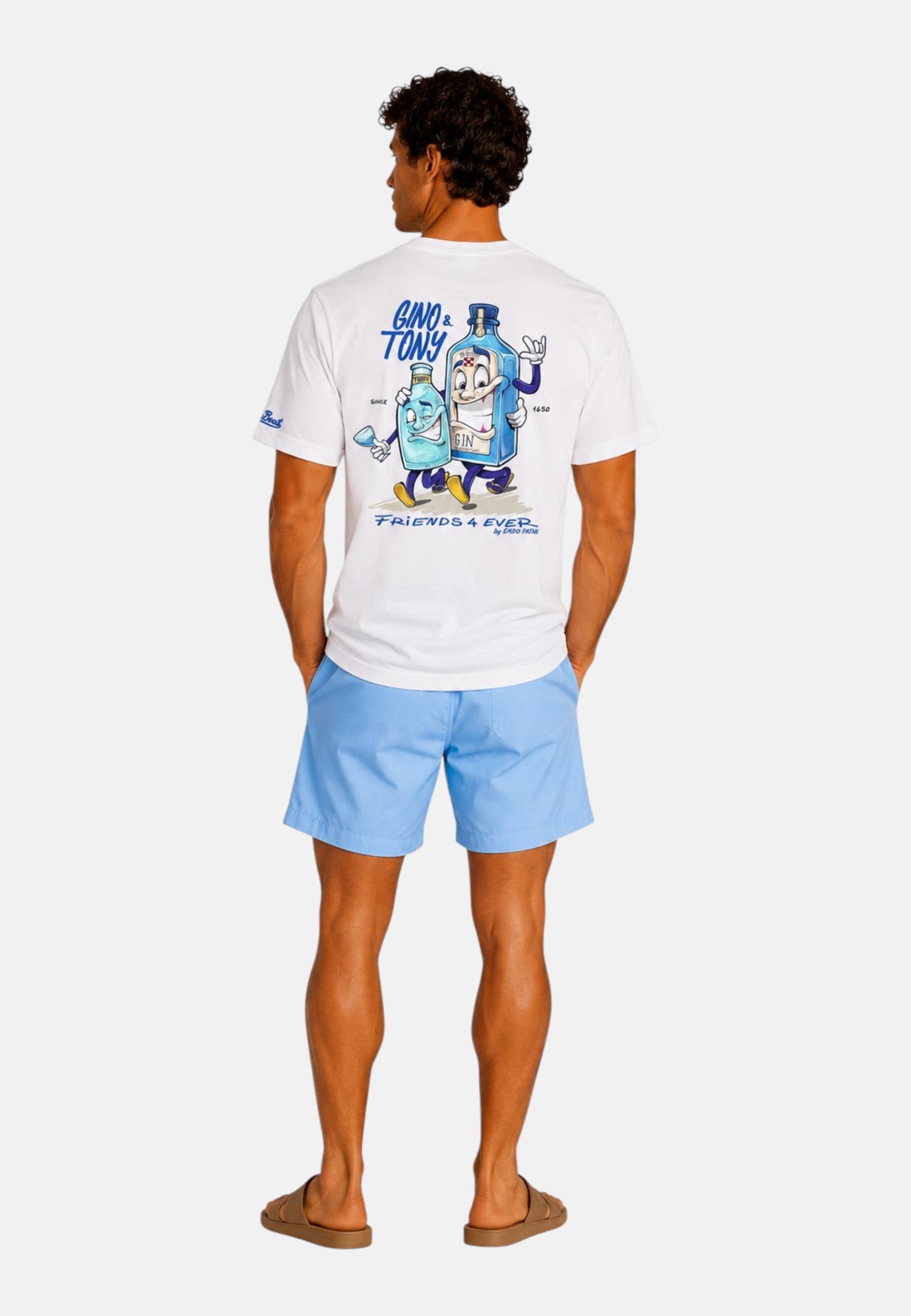 T-Shirt Manica Corta Uomo Mc2 Saint Barth Stampa/Ricamo Fronte E Retro Cpt Gino Tony Portland PRL0002