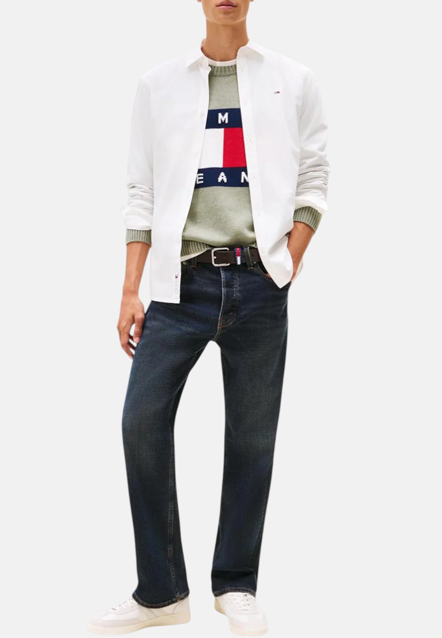Camicia Manica lunga Uomo Tommy Jeans  Tjm Reg Poplin Shir DM0DM22026