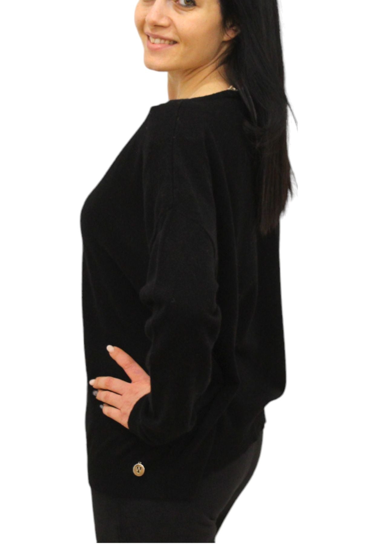 Maglione A Girocollo Donna White Wise Over In Cashmere  WW18036