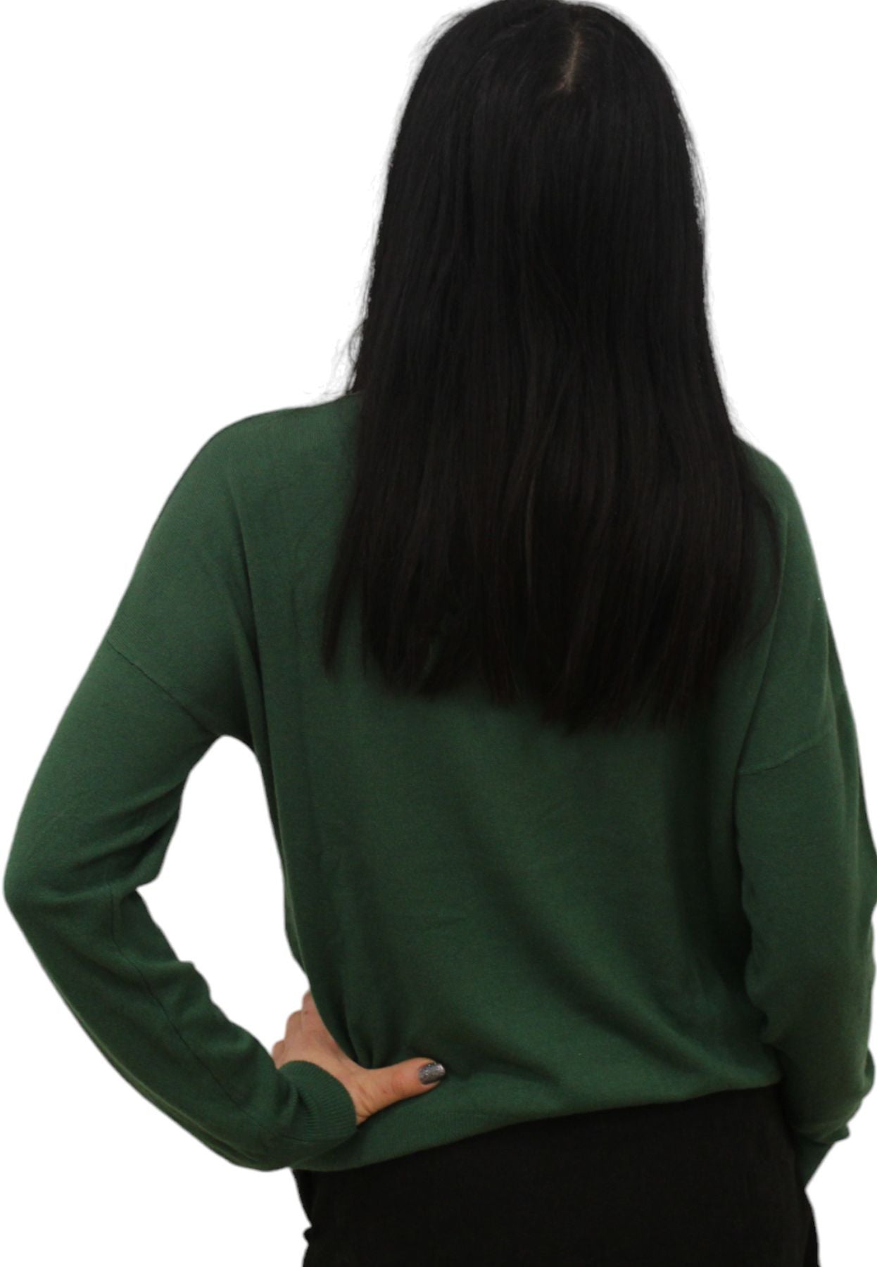 Maglione A Girocollo Donna White Wise Con Spalla Scesa  WW18000