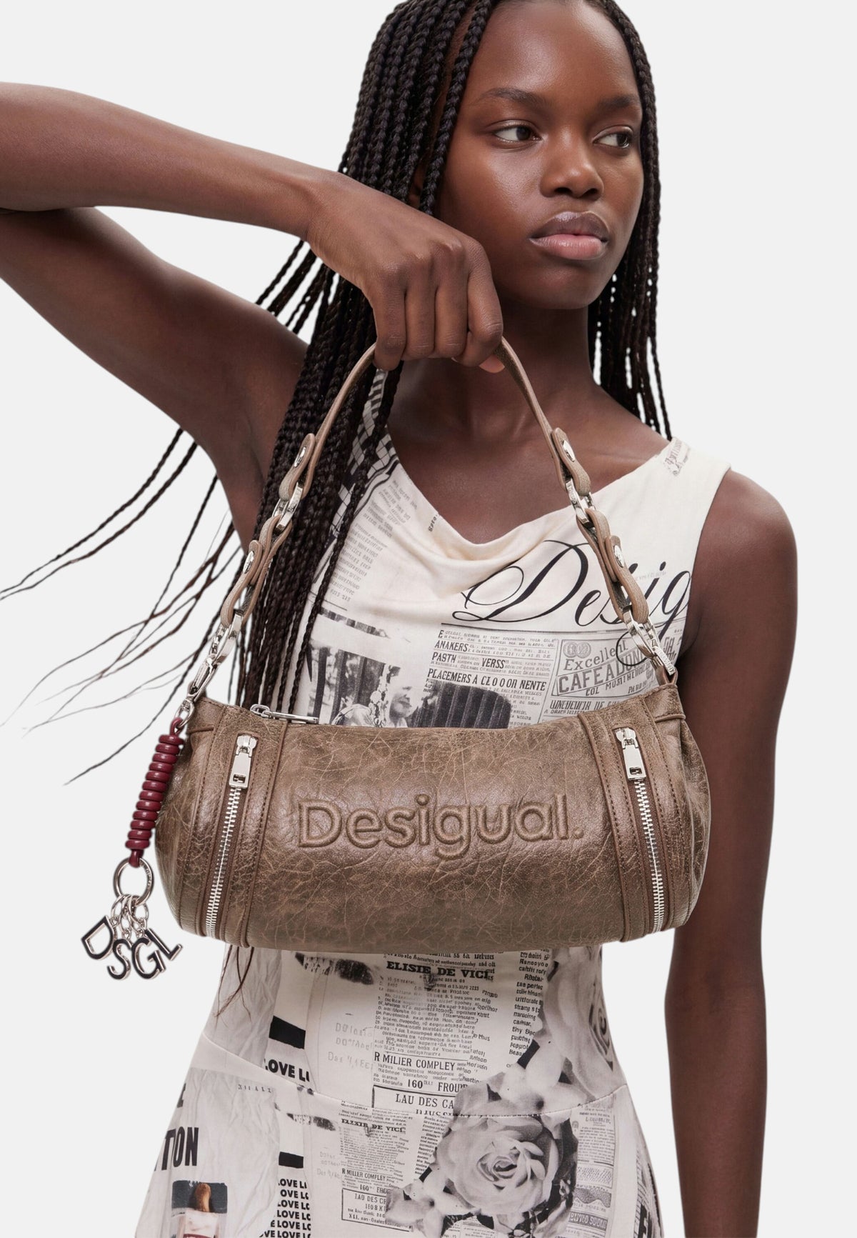 Borsa A Spalla Donna Desigual  Bag Zarauz Nf Half Logo New Choco 26WAXPAH