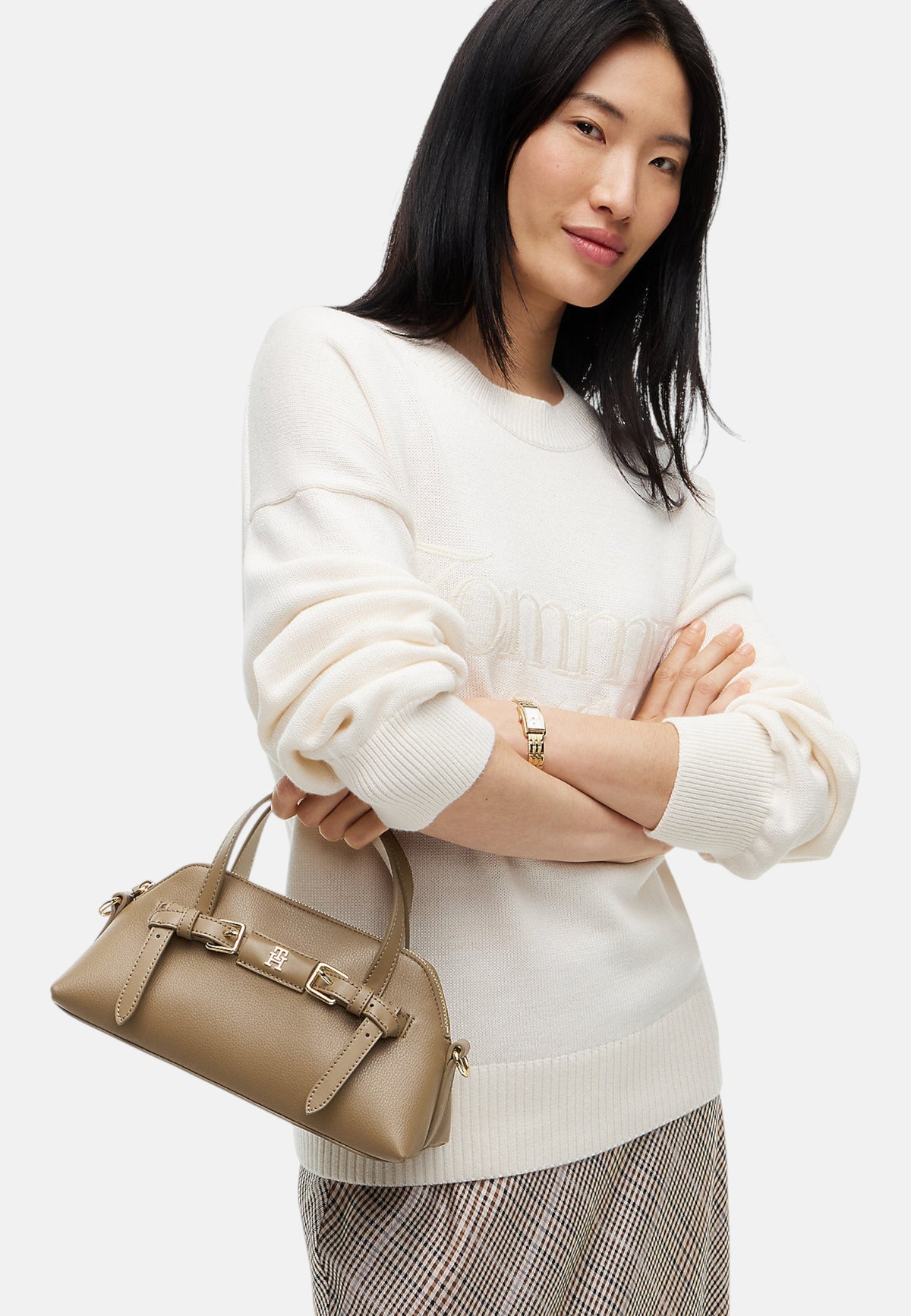 Borsa A Spalla Donna Tommy Hilfiger Mini Tote Th Buckle AW0AW19034