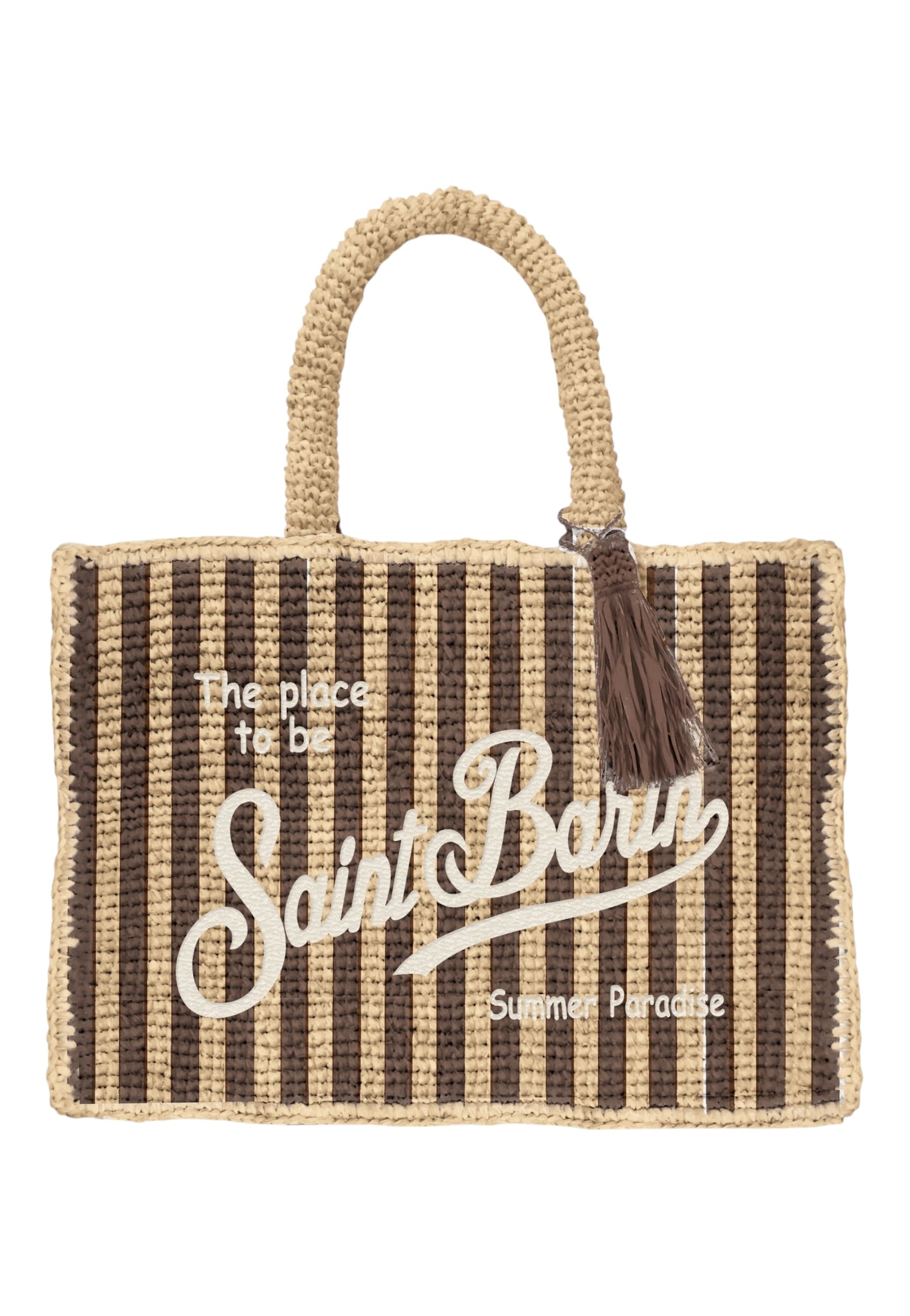 Borsa A Mano Donna Mc2 Saint Barth Stripes Mini V Vanity Raffia VANI013