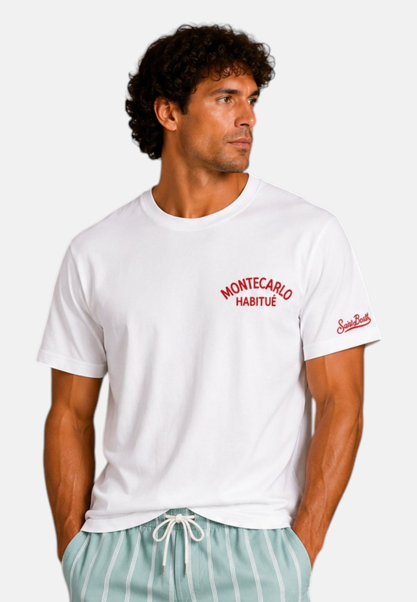 T-Shirt Manica Corta Uomo Mc2 Saint Barth Stampa/Ricamo Fronte E Retro Scrooge Montecarlo Portland PRL0002