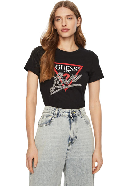 T-Shirt Manica Corta Donna Guess  Triangle Love
