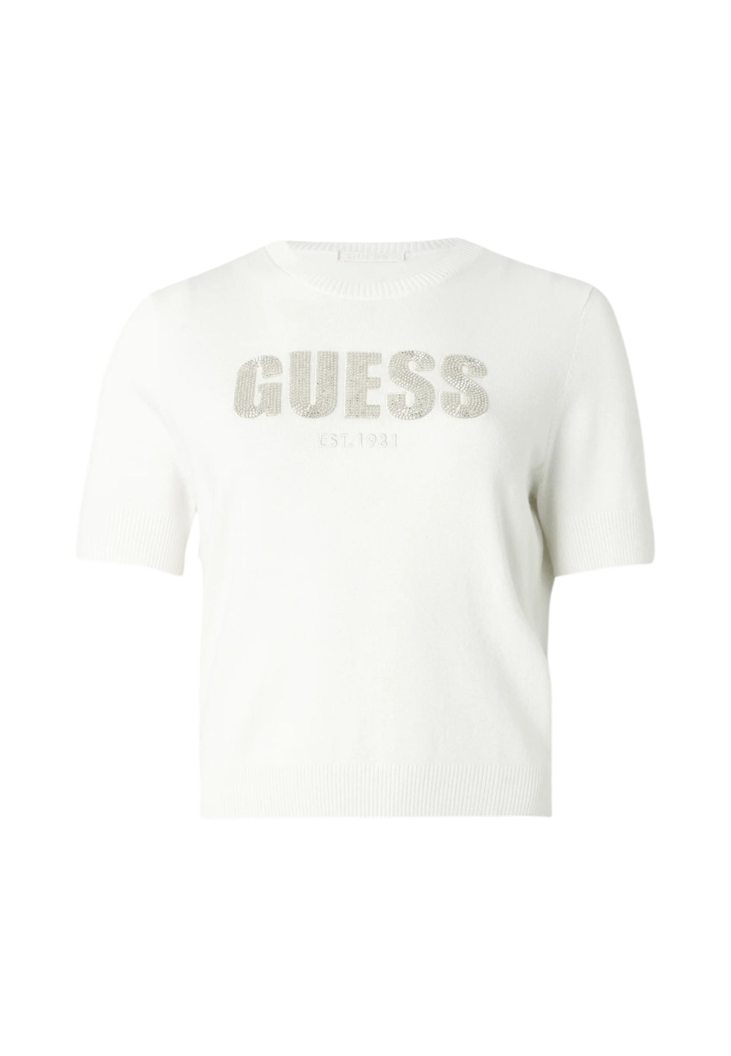 Maglia A Girocollo Donna Guess Manica Corta Norah Logo W6RR47Z2NQ2