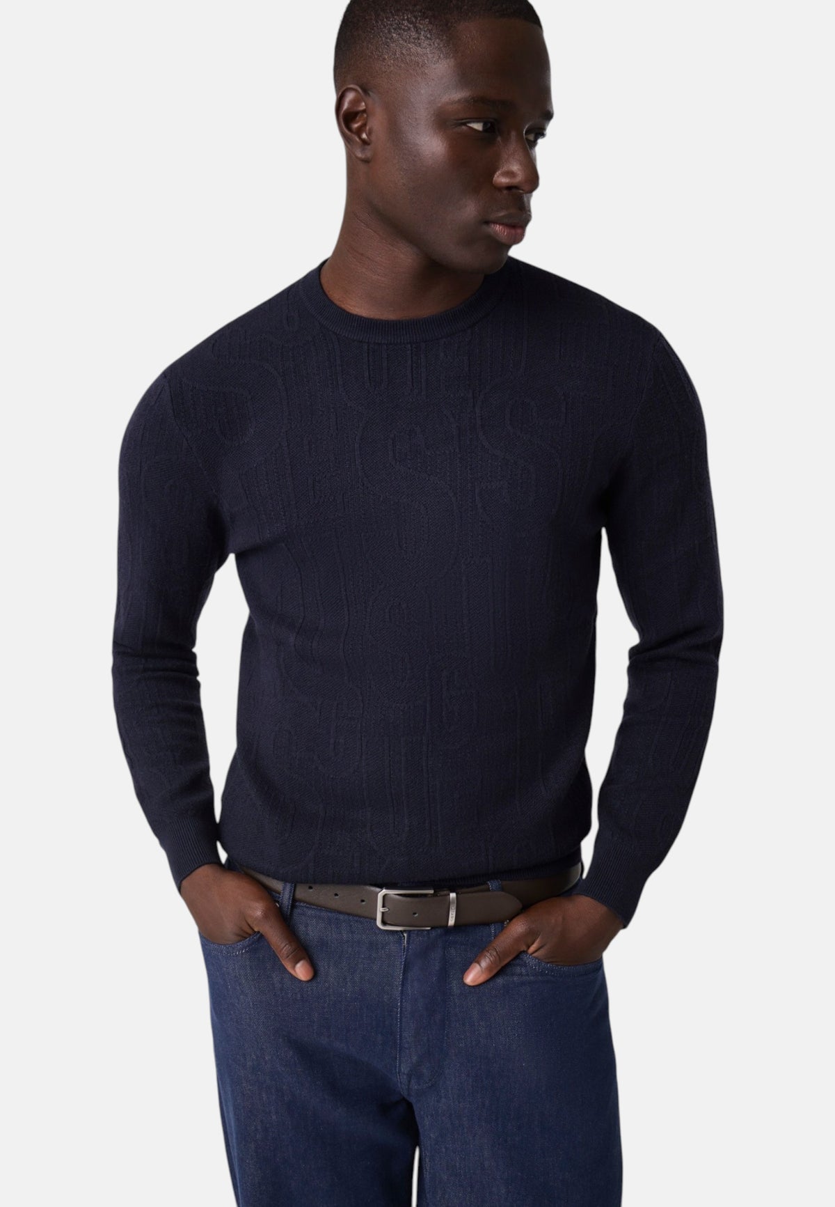 Maglione A Girocollo Uomo Guess Allover Logo Nestor M6BR23Z1373