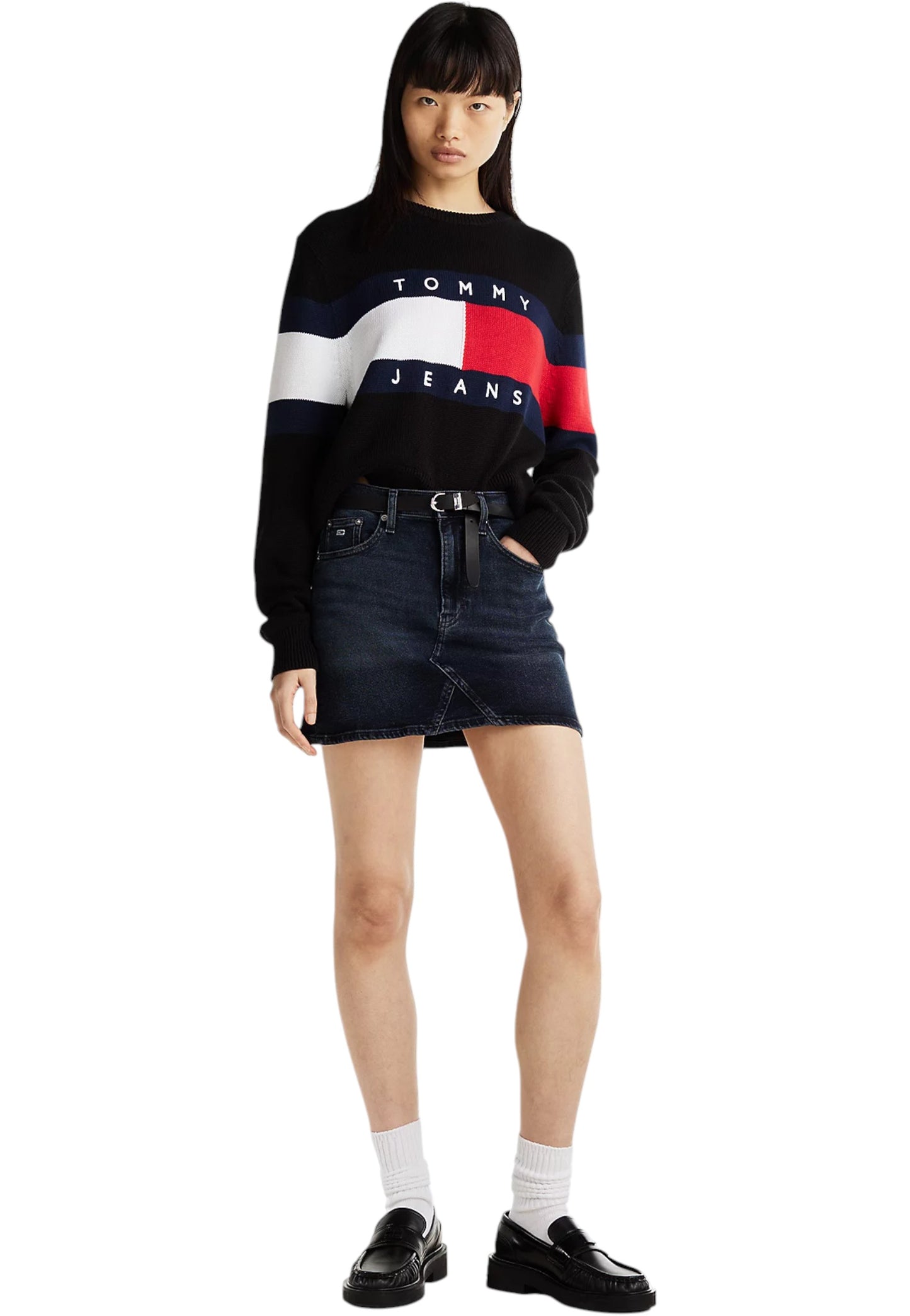 Maglia A Girocollo Donna Tommy Jeans  Tjw Center Flag