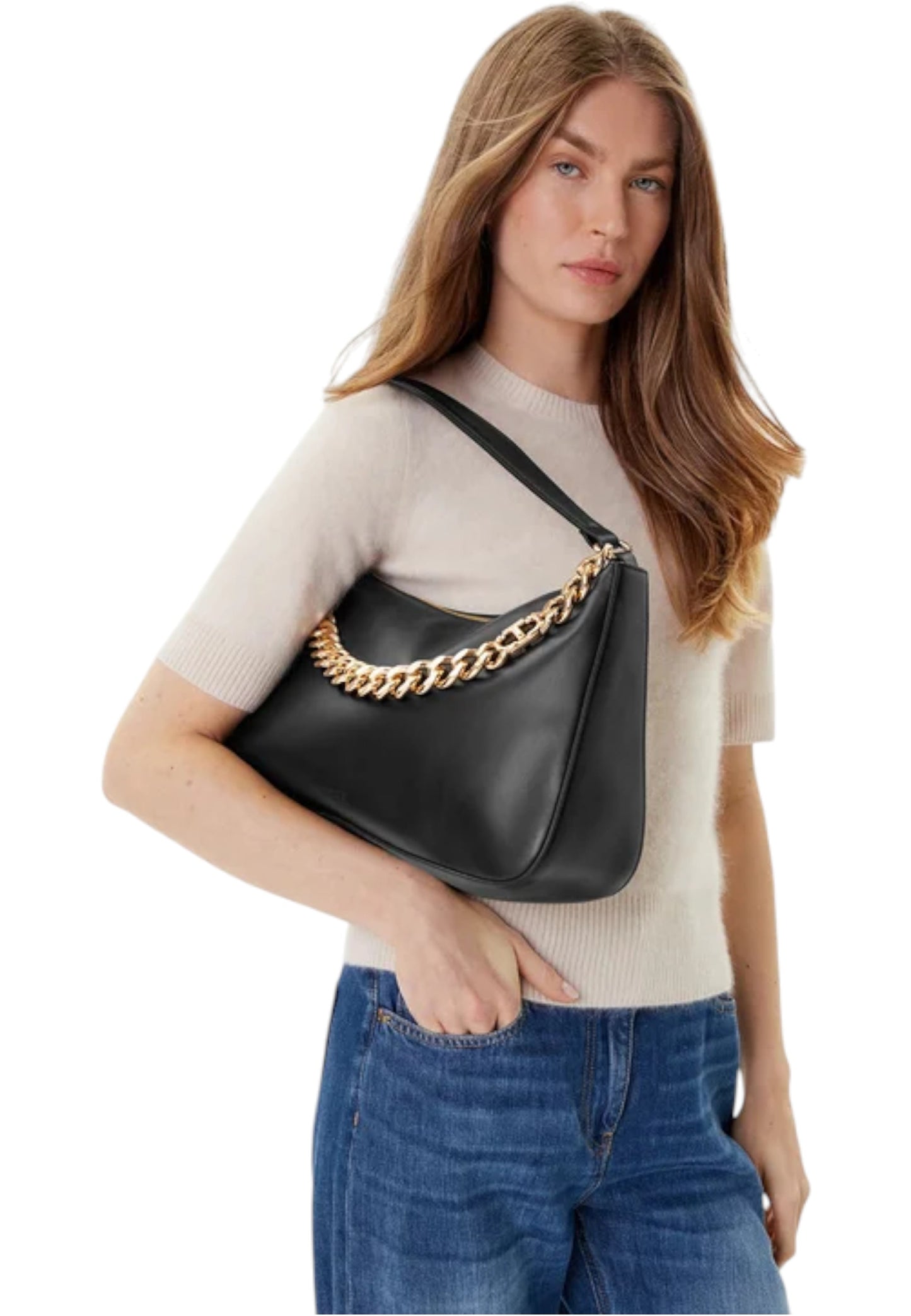 Borsa A Spalla Donna Twinset Liliane Grande In Pelle Con Catena  999TB7010