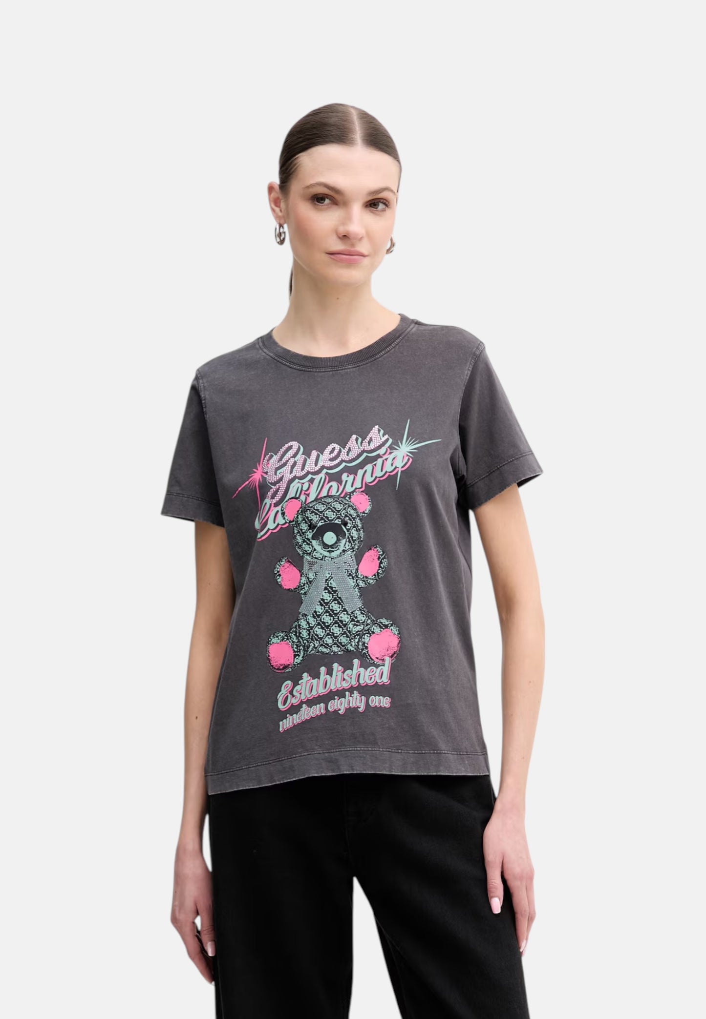 T-Shirt Manica Corta Donna Guess  Guess Bear W6RI38I3Z14