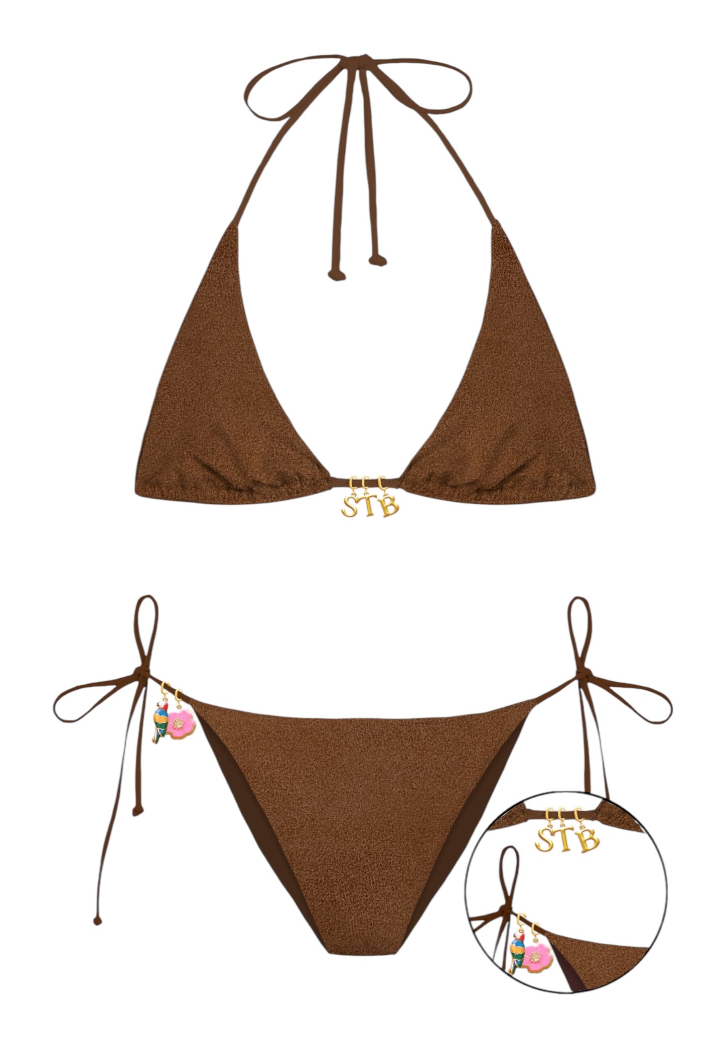 Bikini 2 Pezzi Donna Mc2 Saint Barth Triangle Guiana + Slip Virgo, Shiny, Charms Viana VIA0001