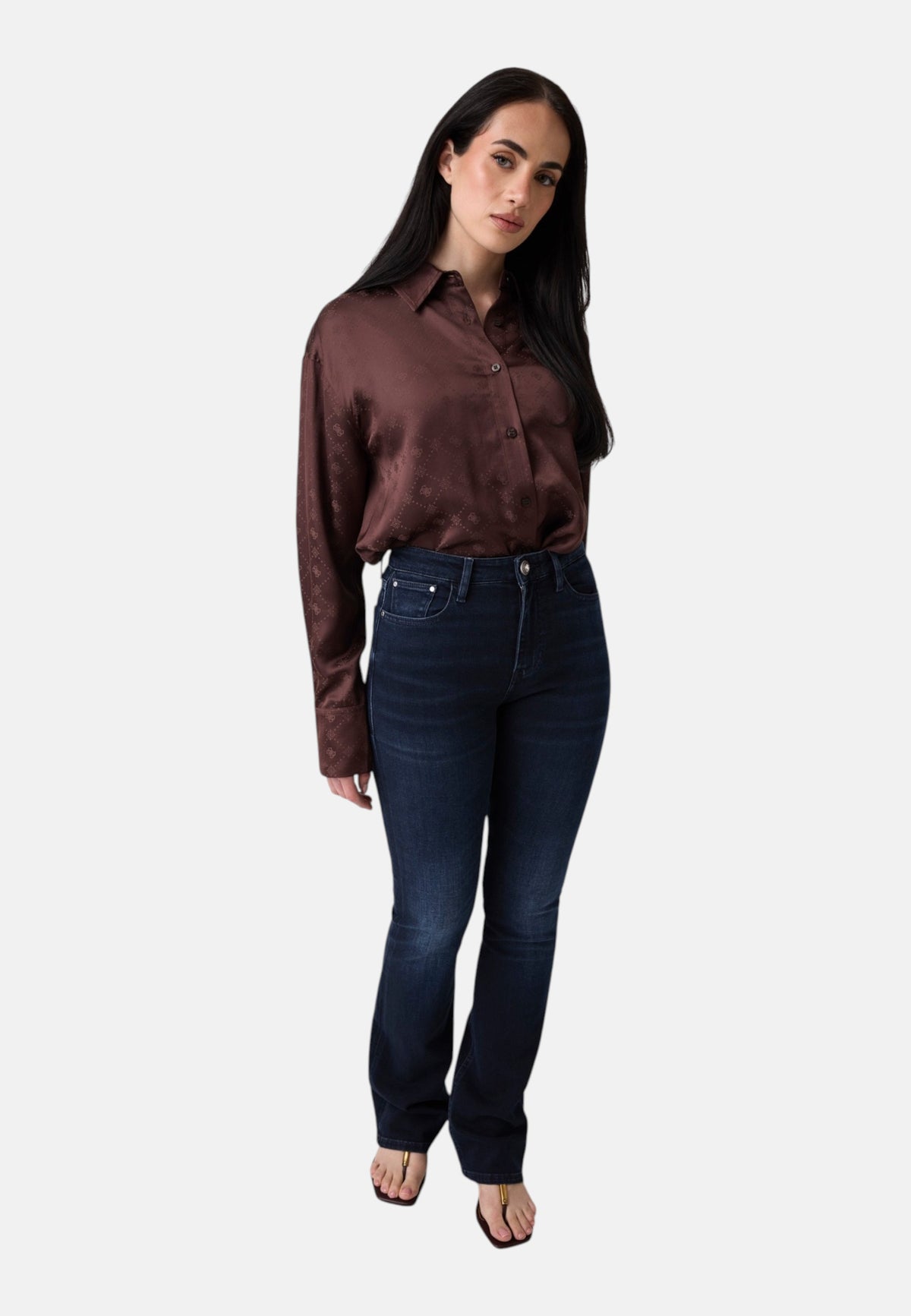 Camicia Manica lunga Donna Guess Logo Carolyn W6BH46W4236