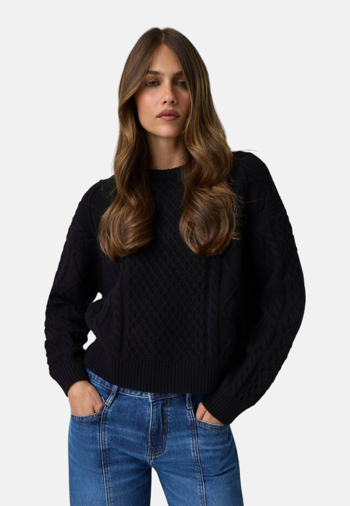 Maglione A Girocollo Donna Guess Lavorazione a trecce Gj W6BR15Z1260
