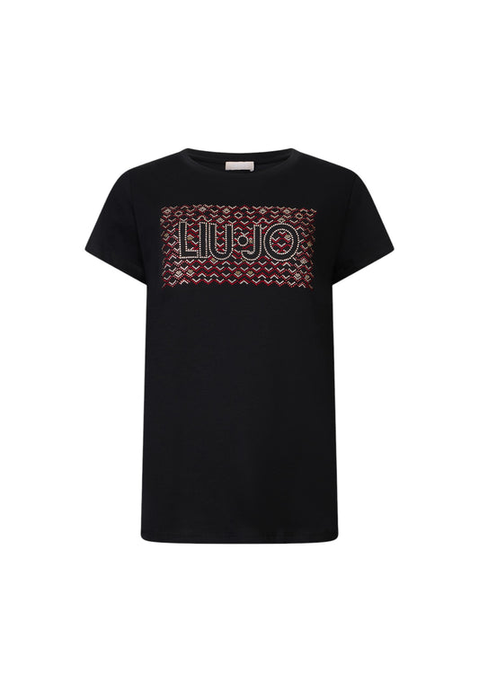 T-Shirt Manica Corta Donna Liu Jo  Lj Angels Patte MF5456JS923