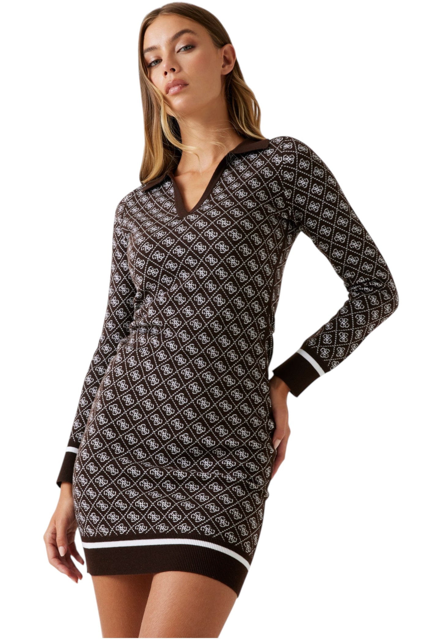 Vestito Midi Donna Guess In Maglia Aubrey 4G W5BK25Z3JD2