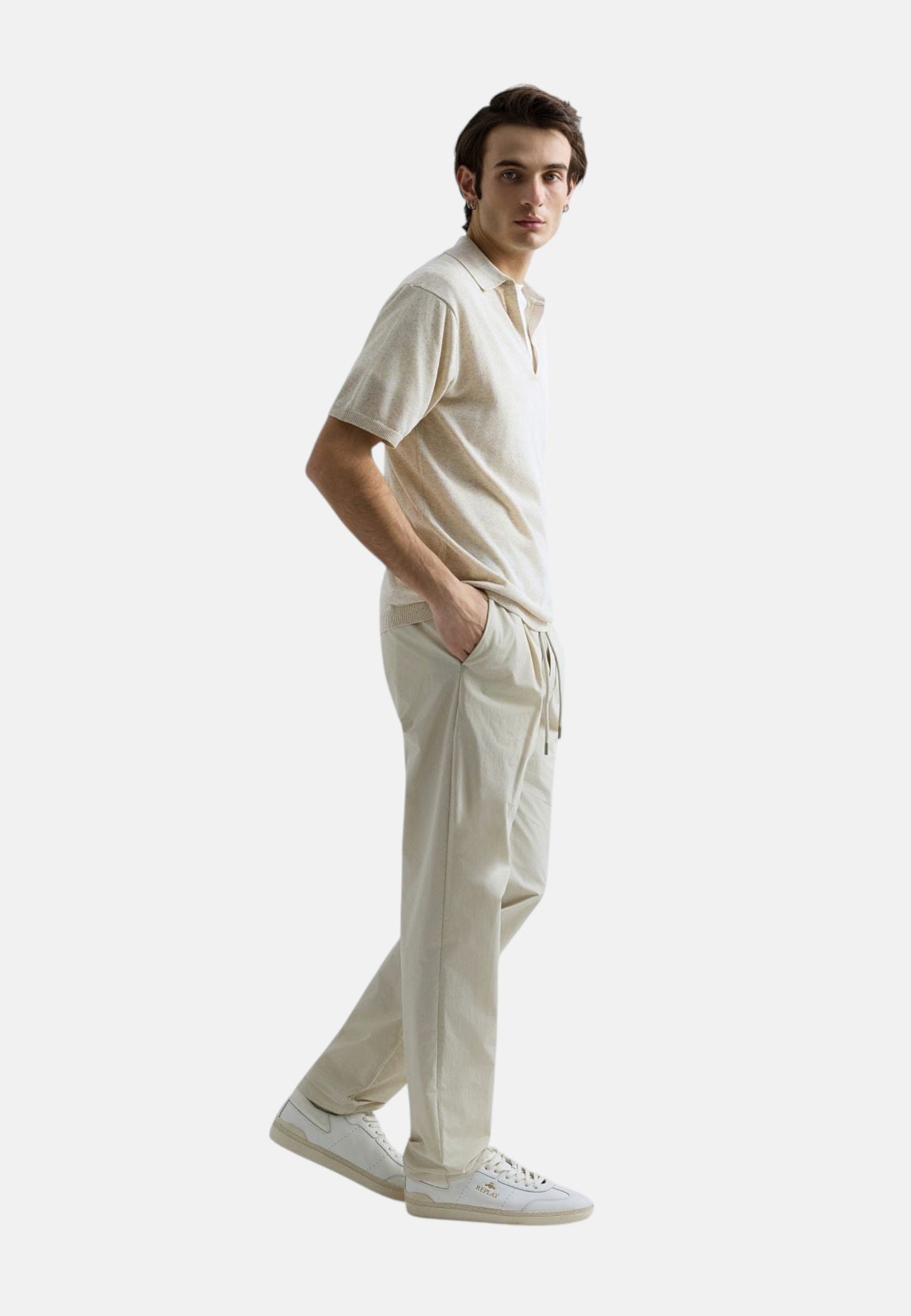 Polo Manica Corta Uomo Replay In Maglia Misto Lino  UK5157.000.G24024