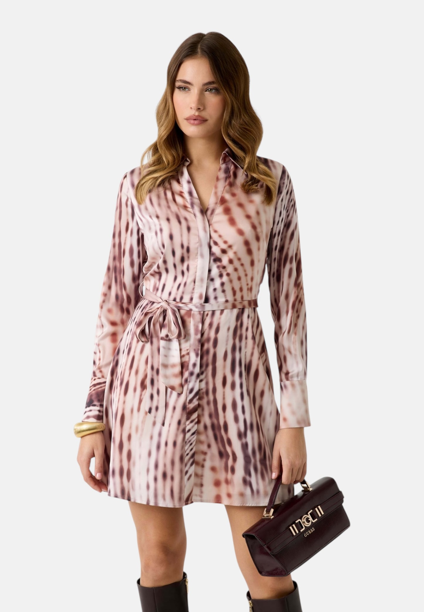 Vestito Corto Donna Guess Chemisier Ysaline W6GK37W1861