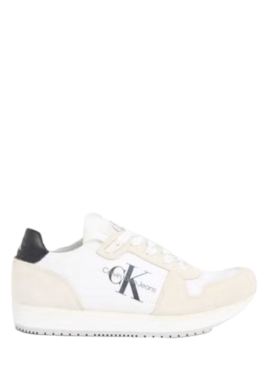 Sneakers Basse Donna Calvin klein Jeans  Runner Sock Laceup Ny-Lth Wn YW0YW00840