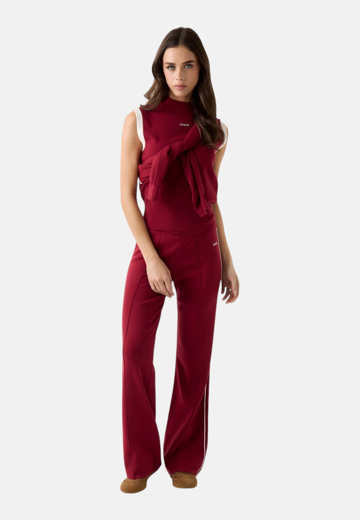 Pantaloni Tuta Donna Guess Flare Fit Laurene Pant Swtr V6RB14Z4642