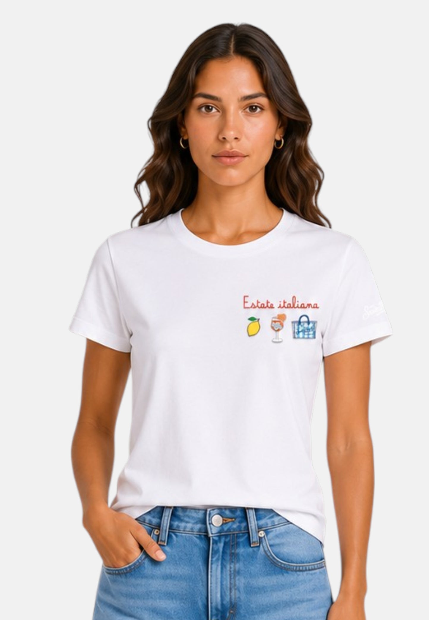 T-Shirt Manica Corta Donna Mc2 Saint Barth Estate Italiana Emb Emilie EMI0001