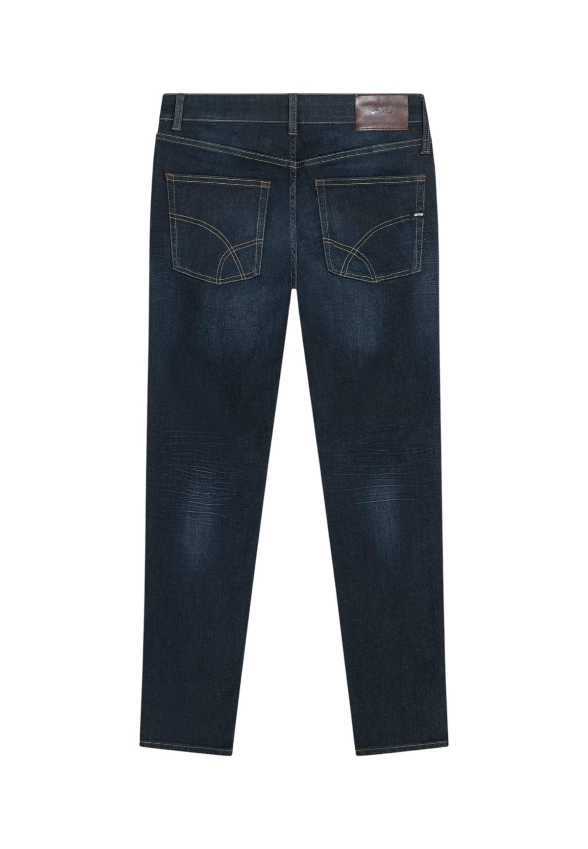 Jeans Skinny Fit Uomo Gas Stone Wash Dark Blue Sax Zip Rev 351450030168